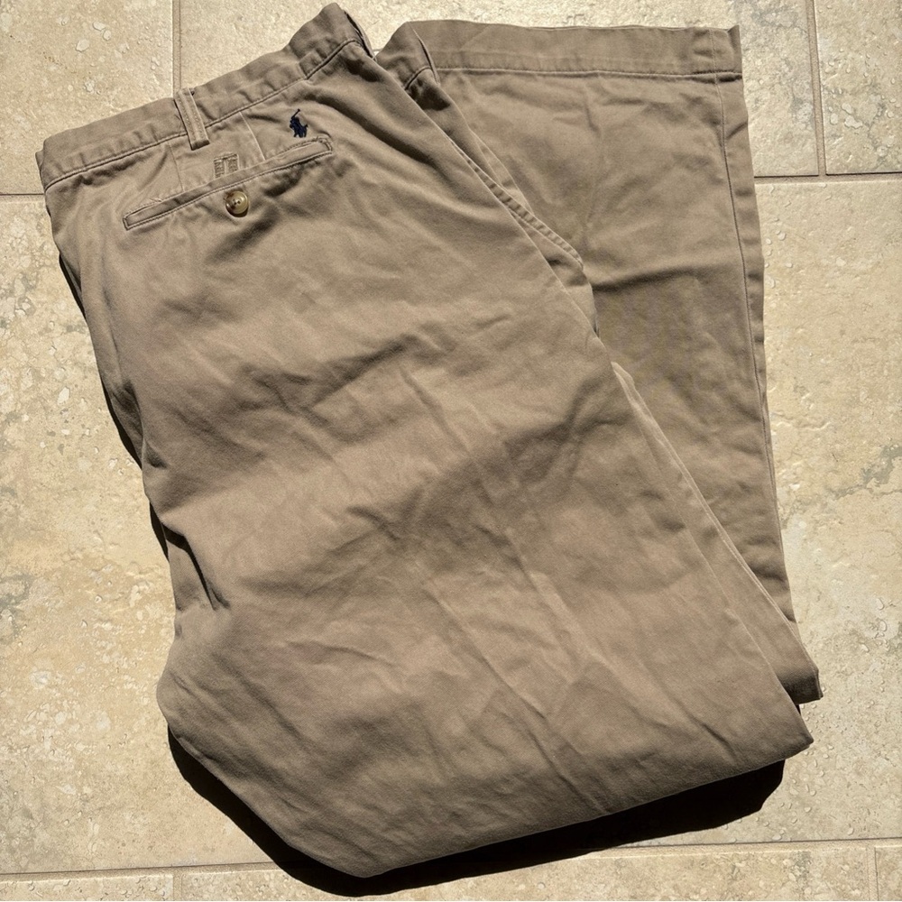 Ralph Lauren Tan Chino Pants with Embroidered Pony